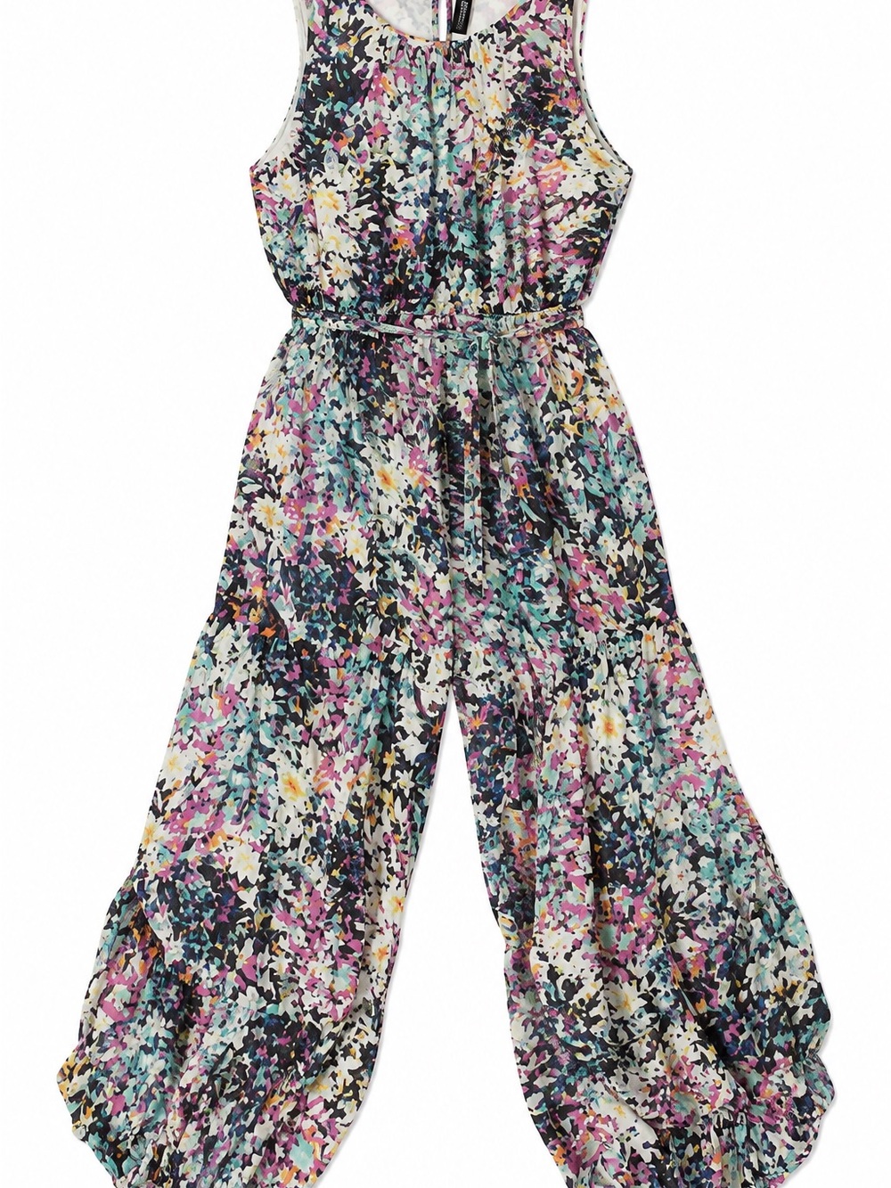 Tracy Reese Multicolor Floral Sleeveless Wide-Leg Jumpsuit